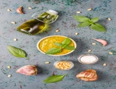 Pesto sa brokulom slanutkom i sirom